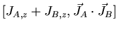 $[J_{A,z}+J_{B,z},{\vec J}_A\cdot{\vec J}_B]$
