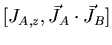 $[J_{A,z},
{\vec J}_A\cdot{\vec J}_B]$