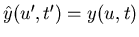 $\hat{y}(u',t')=y(u,t)$